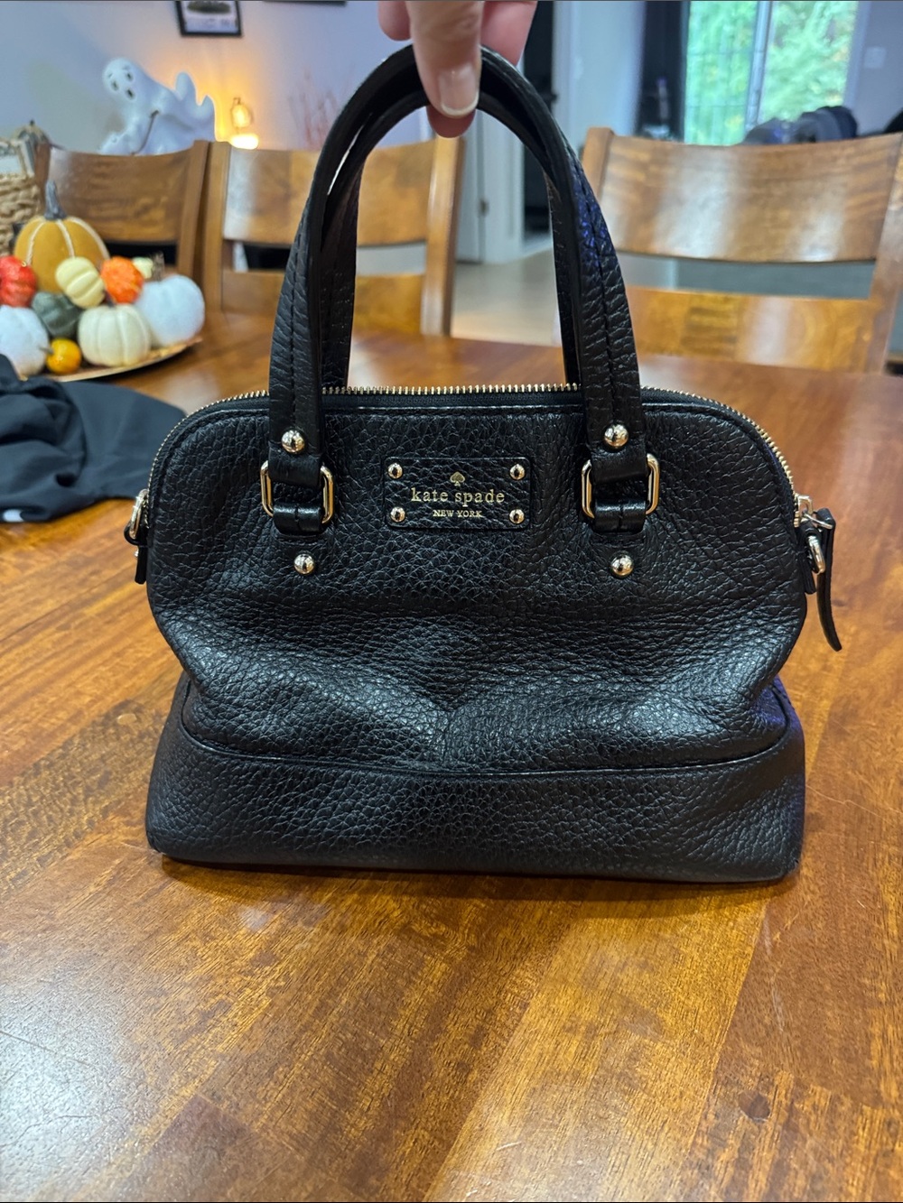 kate spade Black Pebbled Leather Satchel